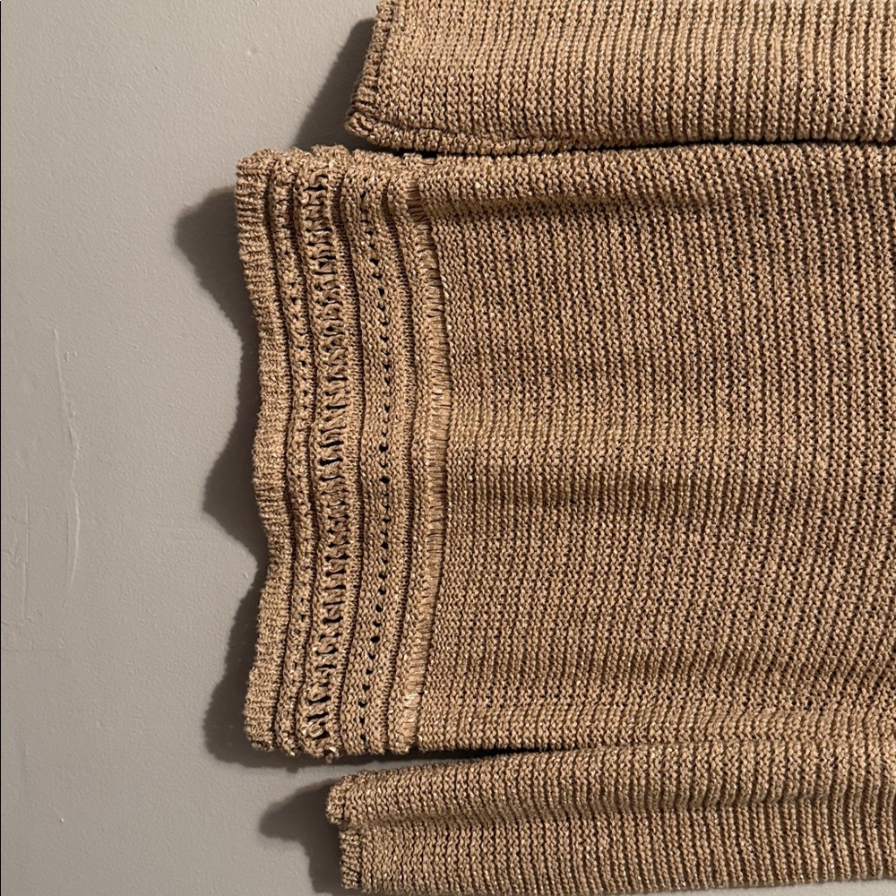 Ruby Rd. Tan Sweater with Blue Details - Picture 2 of 5